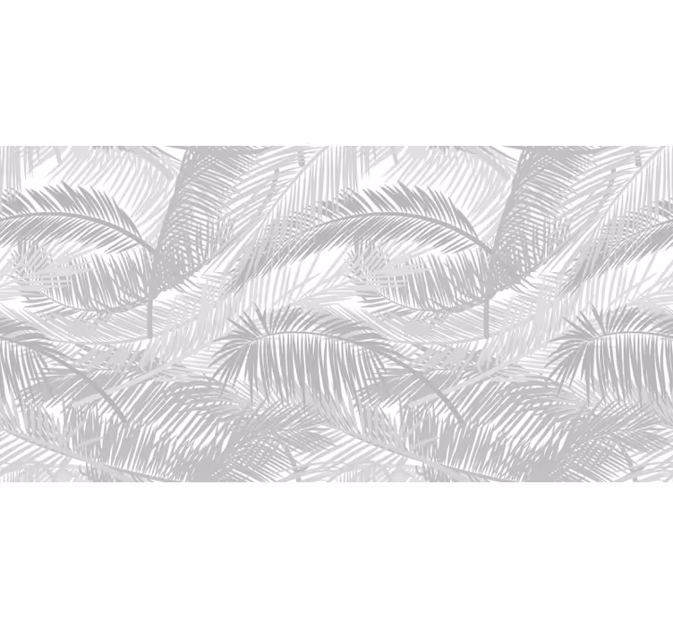Rulou geam gri frunze tropicale gri - TenStickers