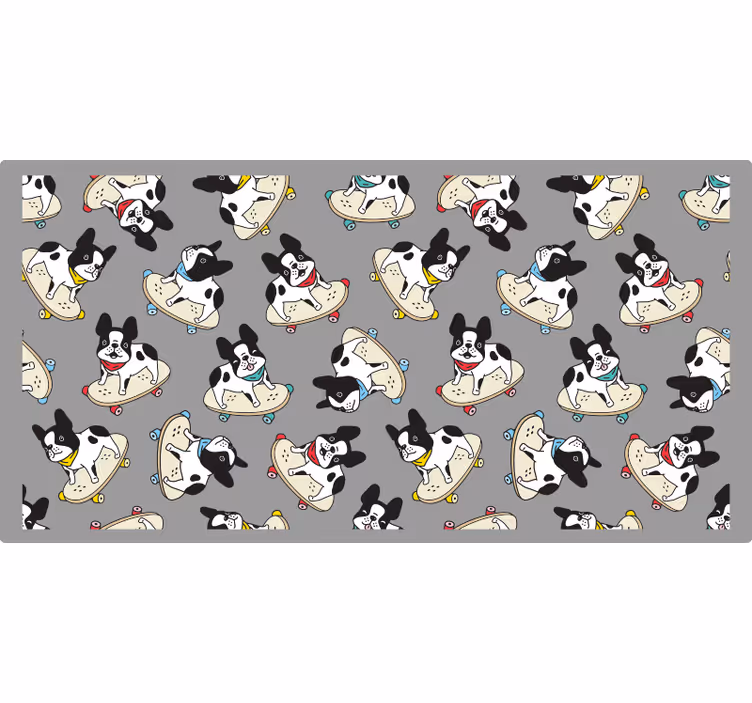 Rulou geam gri bulldog pe skateboard - TenStickers