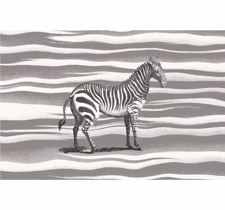 Rulou geam gri ilustrație vintage cu zebră - TenStickers