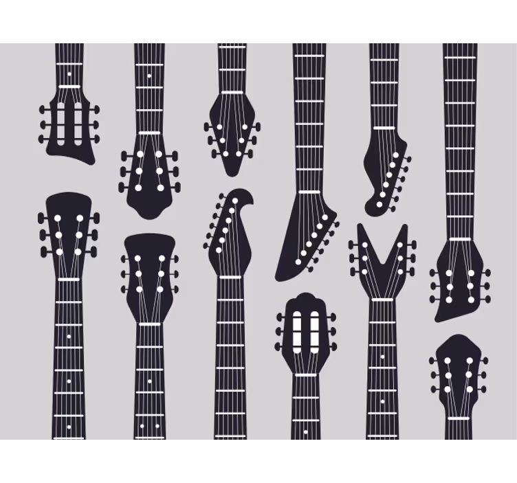 Rulou geam gri siluetă gât de chitară rock - TenStickers