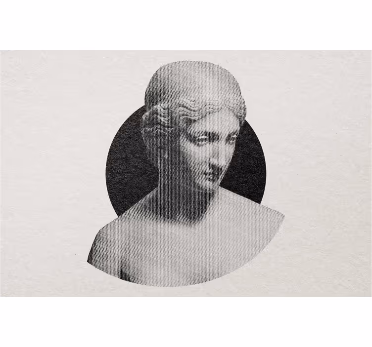 Rulou geam gri statuie grecească în stil gravat - TenStickers