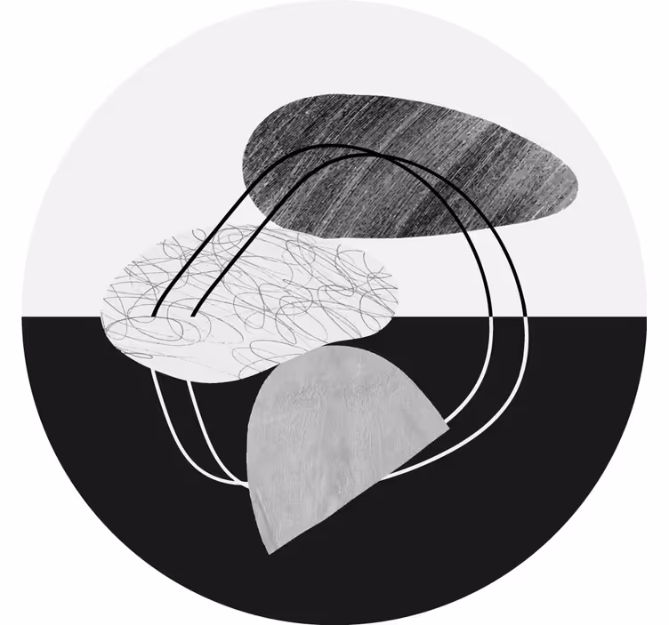 Rulou geam gri abstract din piatră alb-negru - TenStickers