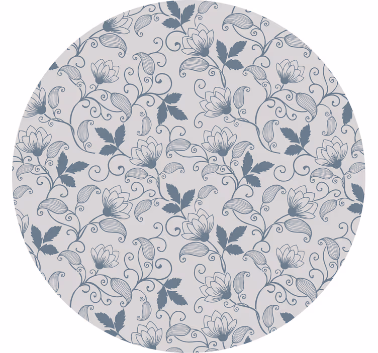 Rulou geam gri cu model floral albastru hamptons - TenStickers