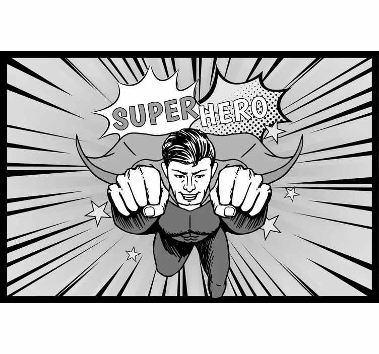 Rulou geam gri design fantastic supererou - TenStickers