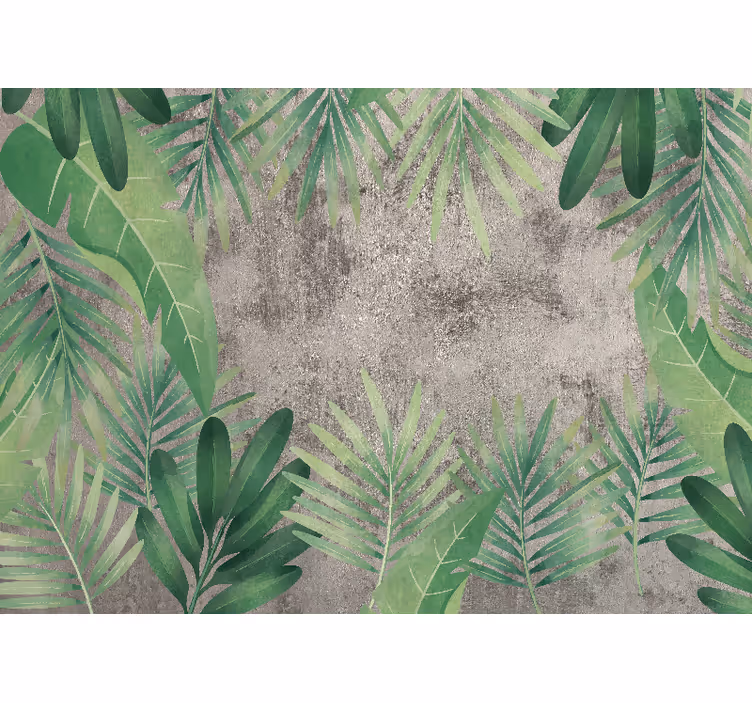 Rulou geam cameră plante tropicale pe beton - TenStickers