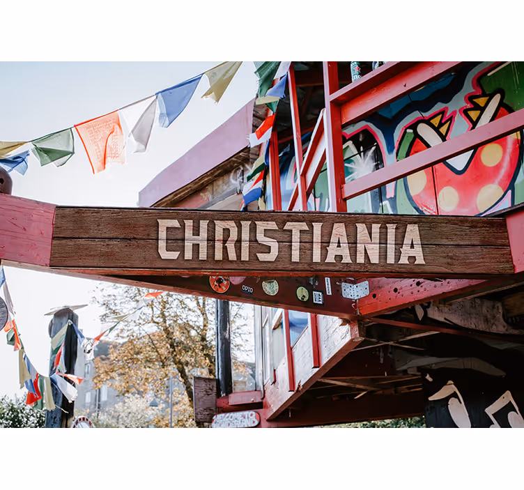 Rulou geam cameră intrarea în christiania din copenhaga - TenStickers