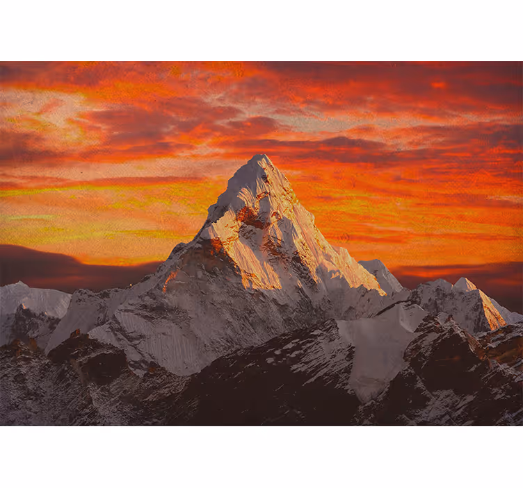 Rulou geam cameră apus pe muntele himalaya - TenStickers