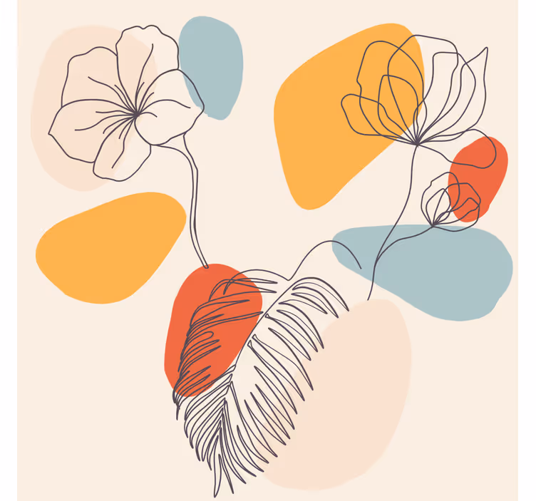 Rulou geam salon artă murală botanică - TenStickers