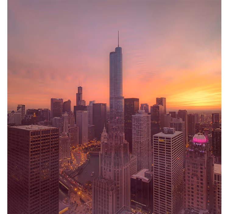 Rulou geam salon apus de soare new york - TenStickers