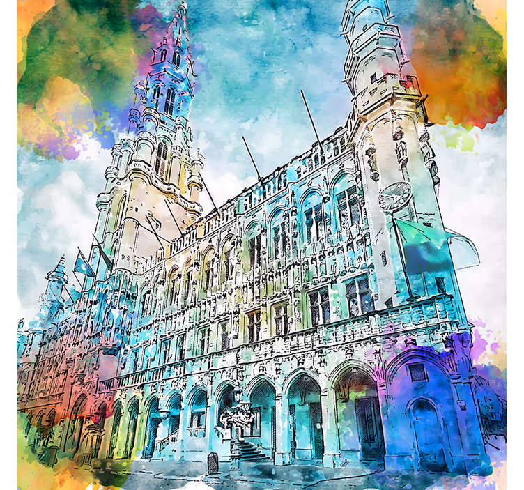 Rulou geam salon acvarel grand place bruxelles - TenStickers