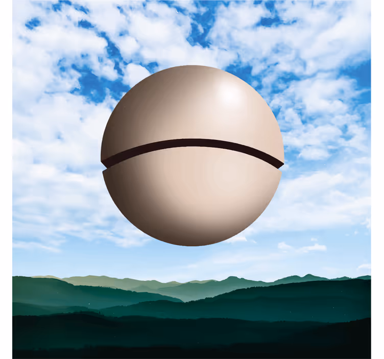 Rulou geam salon sferă magritte - TenStickers