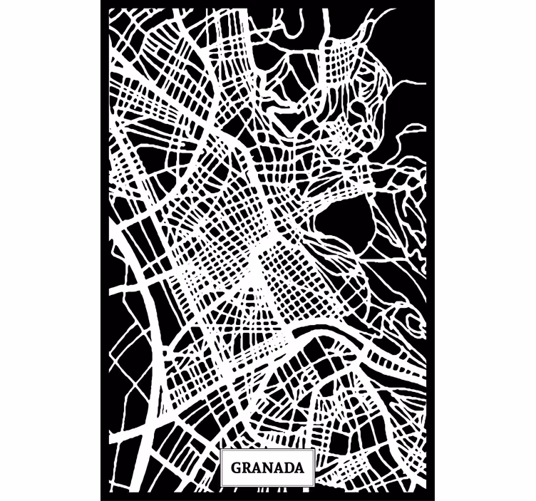 Rulou geam salon hartă topografică granada - TenStickers