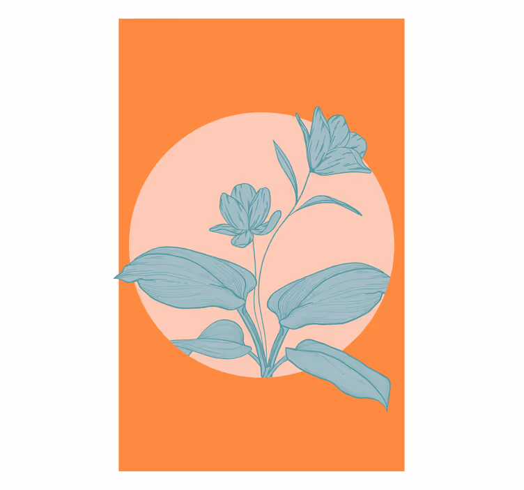 Rulou geam salon floare albastră - TenStickers