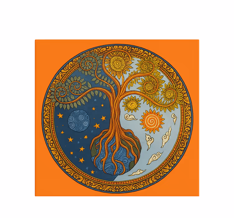 Rulou geam salon copacul spiritual al vieții - TenStickers