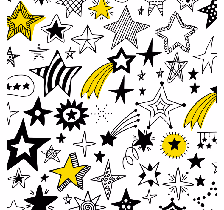 Rulou geam cameră stele doodle - TenStickers