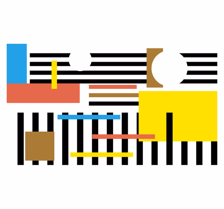 Rulou geam cameră model geometric nordic colorat - TenStickers