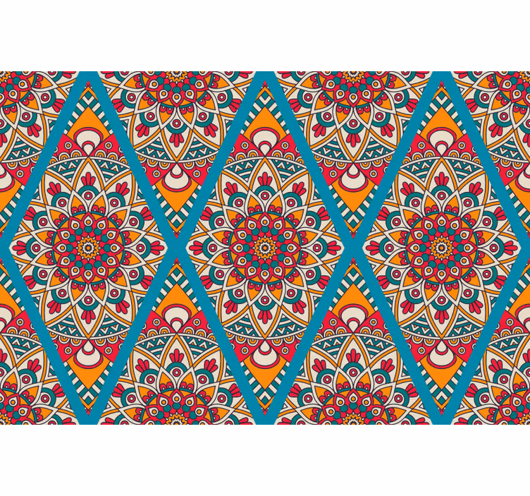 Rulou geam cameră cu model vintage colorat ornamental - TenStickers
