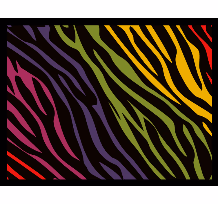Rulou geam cameră imprimeu zebra curcubeu - TenStickers
