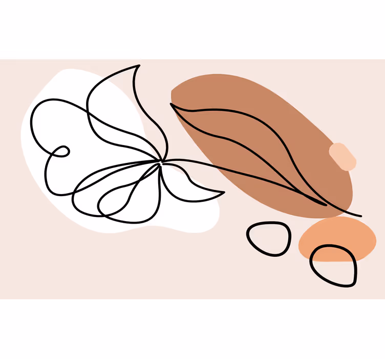 Rulou geam cameră design abstract minimalist frunze verzi - TenStickers