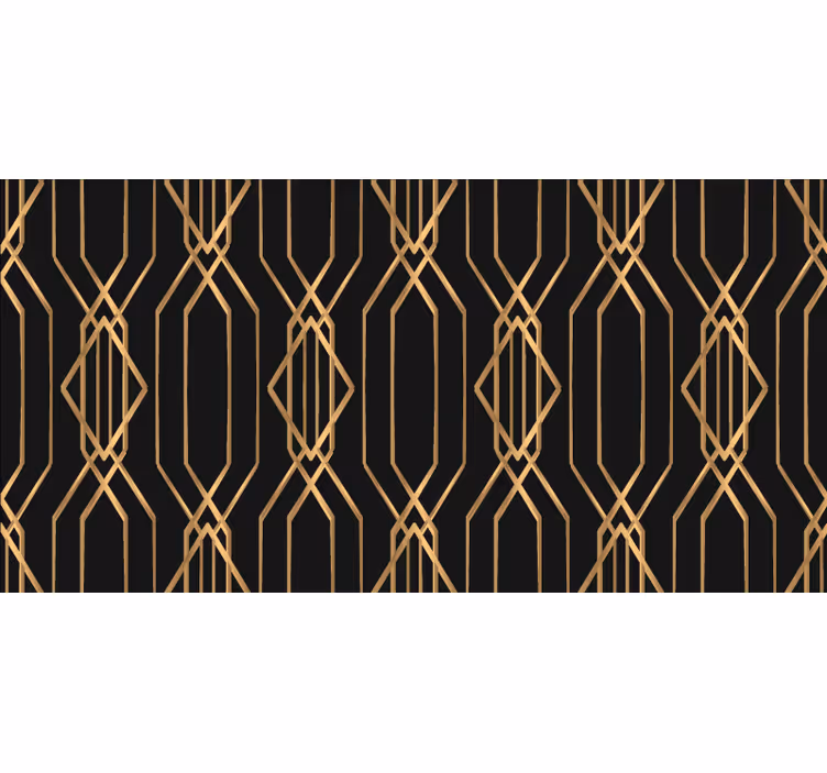 Rulou geam cameră design pătrat geometric negru și auriu - TenStickers
