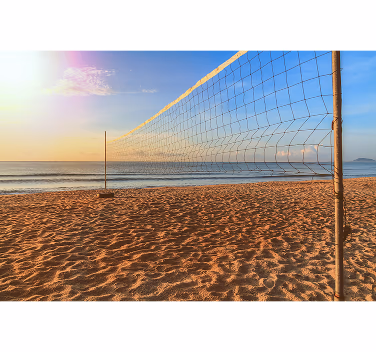Rulou geam cameră roșu volei pe plajă - TenStickers