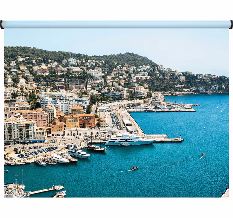 Rulou geam cameră portul frumos din riviera franceză - TenStickers