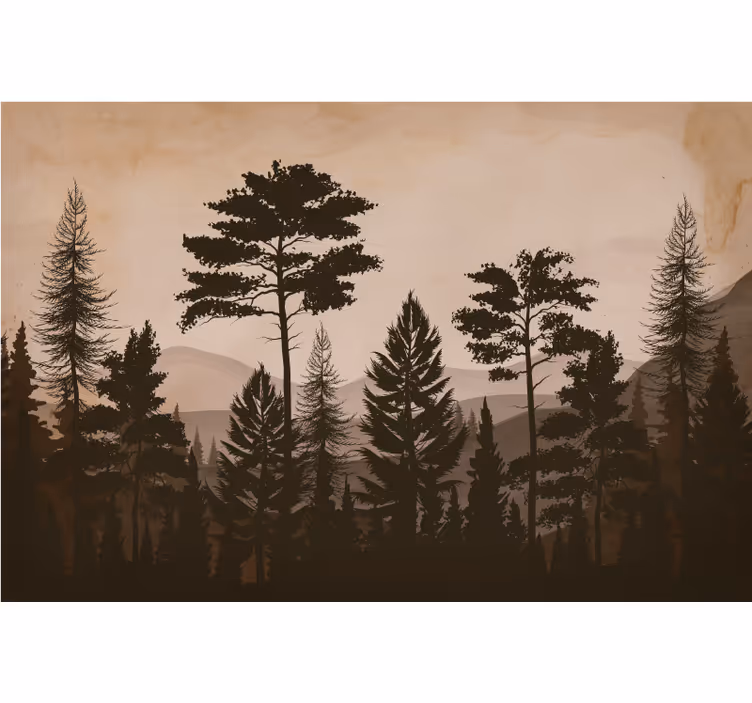 Rulou geam cameră pădure caldă în stil scandinav - TenStickers