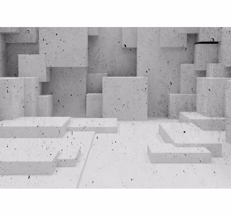 Rulou geam alb forme din beton 3d - TenStickers