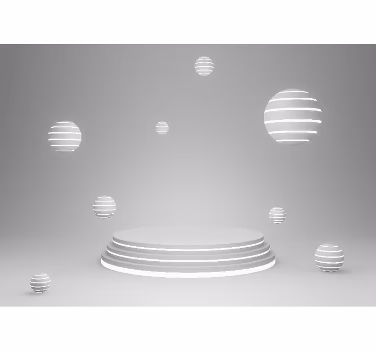 Rulou geam alb cu sfere flotante pe bază circulară - TenStickers