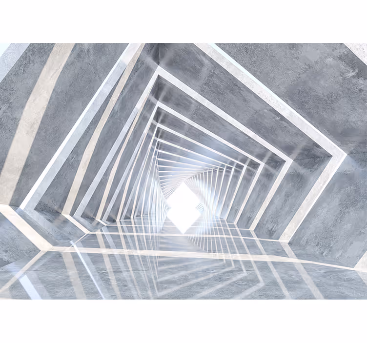 Rulou geam alb tunel geometric 3d - TenStickers