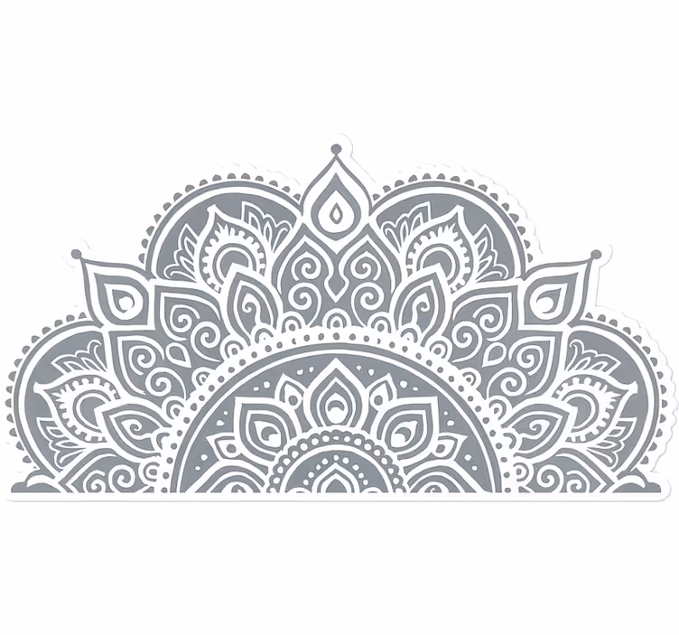 Rulou geam alb design mandala pe jumătate - TenStickers