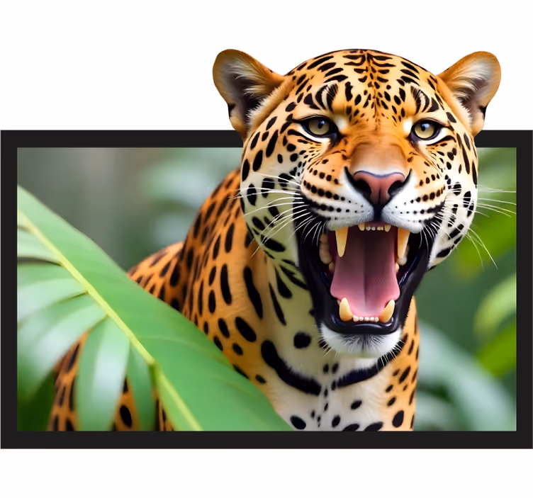 Rulou geam salon leopard în ramă - TenStickers