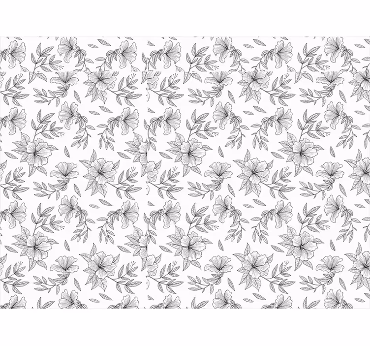 Rulou geam salon design floral alb-negru - TenStickers
