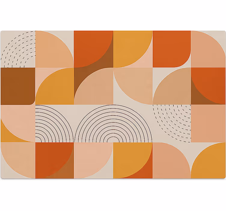 Rulou geam salon design abstract modern culori calde - TenStickers
