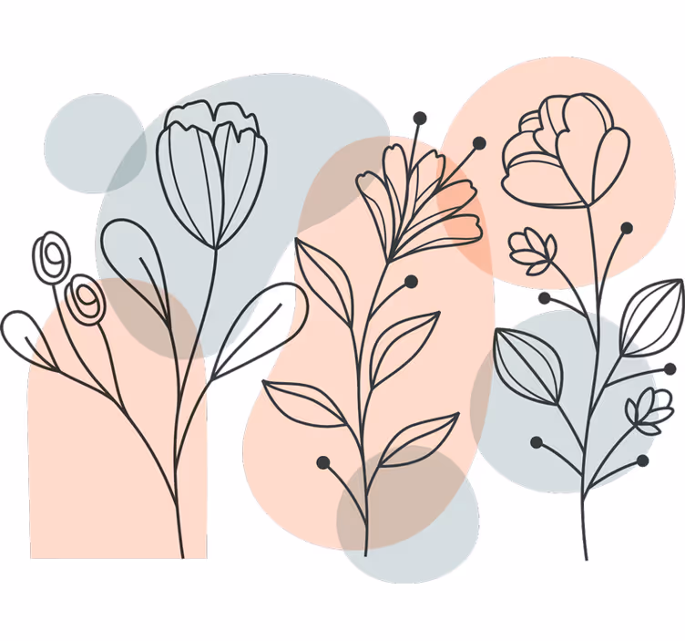 Rulou geam cameră flori minimaliste - TenStickers
