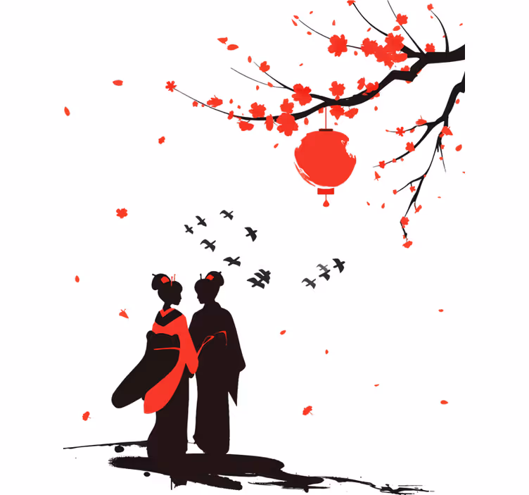 Rulou geam cameră inspirat de gheisele japoneze - TenStickers