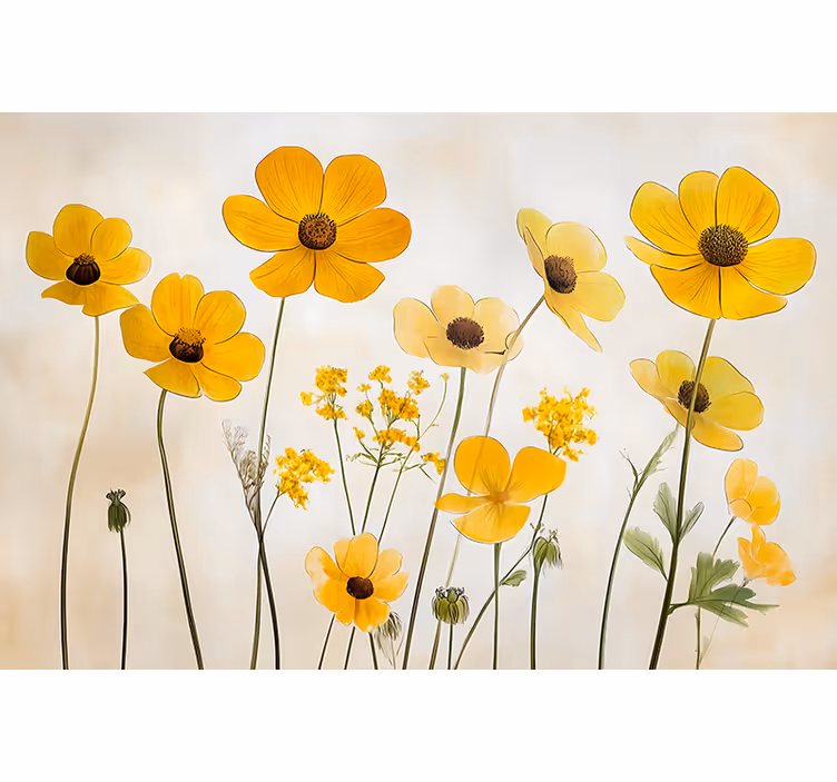 Rulou geam cameră flori delicate de helenium - TenStickers