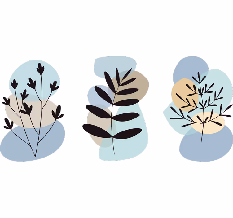 Rulou geam cameră plante abstracte cu cercuri colorate - TenStickers
