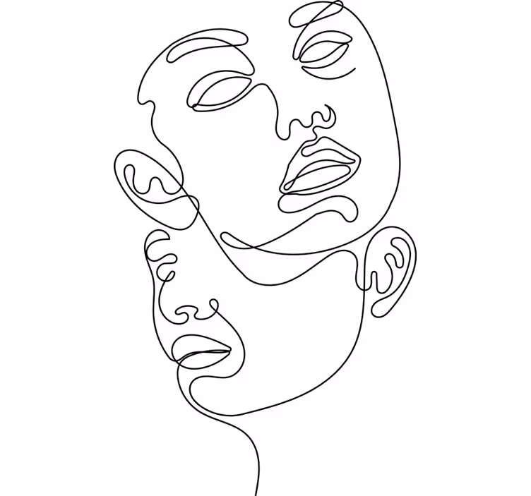 Rulou geam cameră fețe abstracte - TenStickers