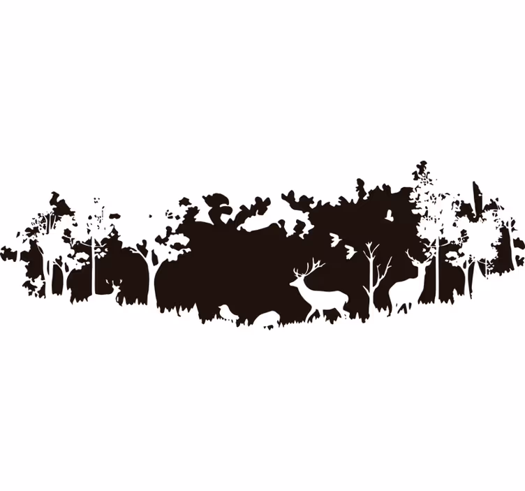 Rulou geam cameră siluetă peisaj forestier - TenStickers