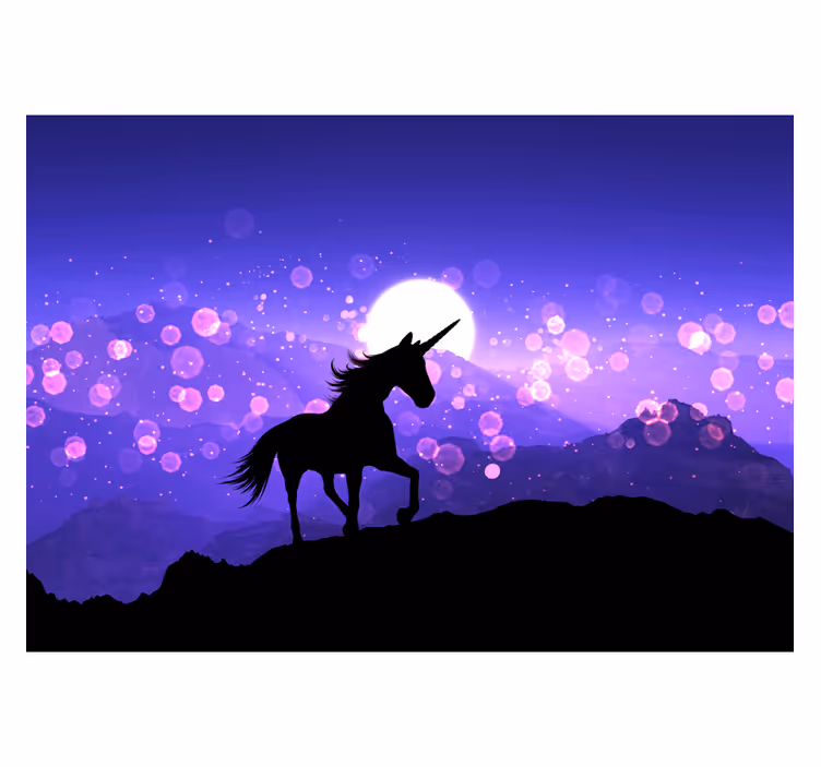 Rulou geam pentru copii fotomural cu unicorni - TenStickers