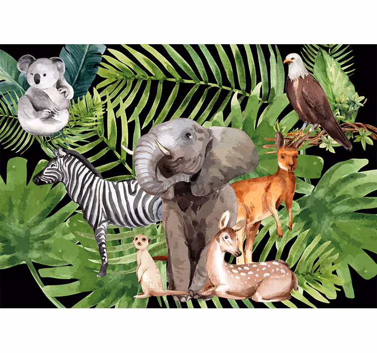Rulou geam pentru copii regatul animalelor - TenStickers