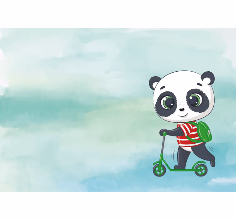 Rulou geam pentru copii tricou panda italian - TenStickers