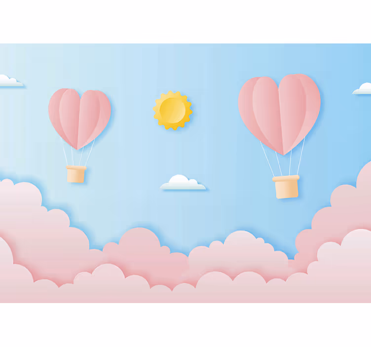 Rulou geam pentru copii design cu baloane cu aer cald - TenStickers