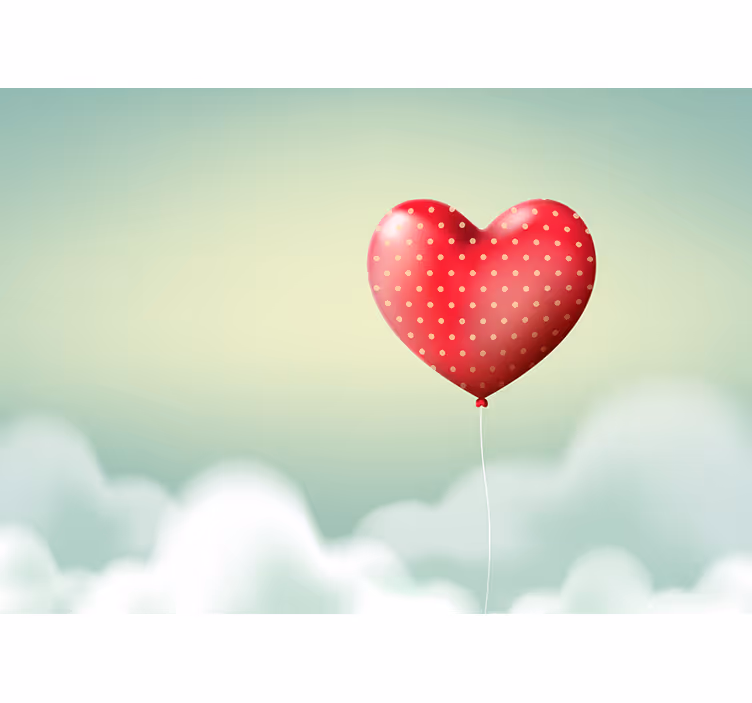 Rulou geam pentru copii balon roșu drăguț iubitor - TenStickers