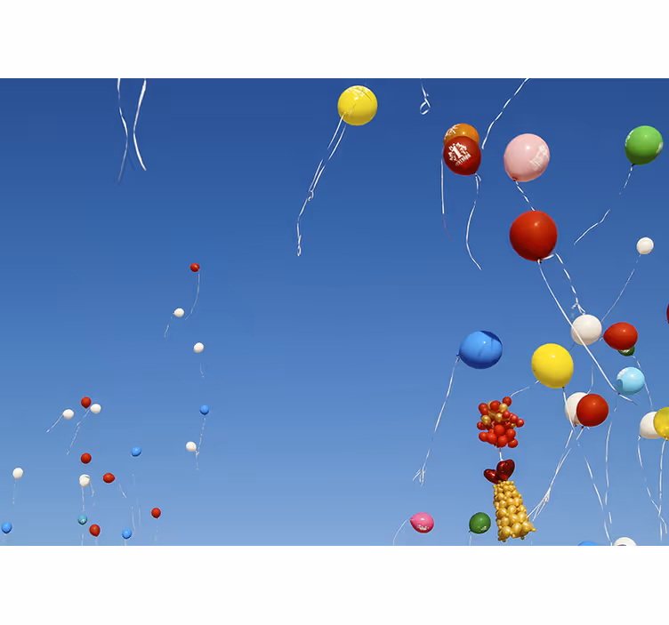 Rulou geam pentru copii baloane colorate în cer - TenStickers