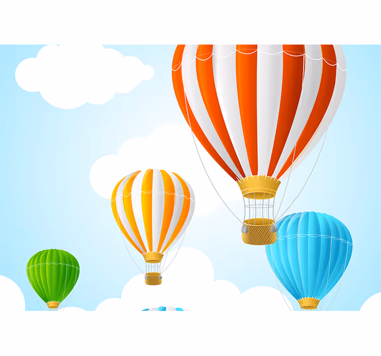 Rulou geam pentru copii cer cu baloane colorate - TenStickers