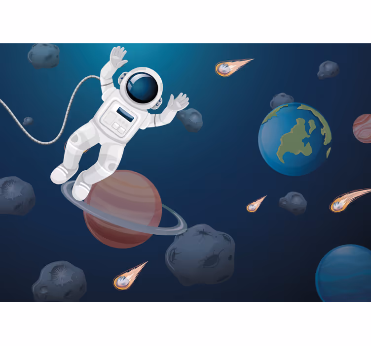 Rulou geam pentru copii astronaut zâmbitor - TenStickers