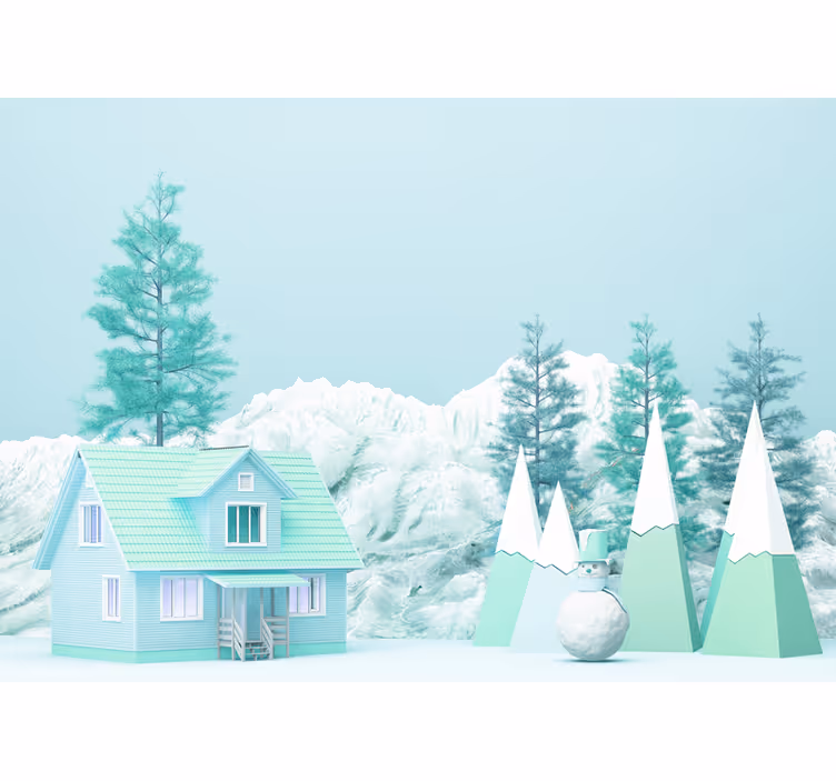 Rulou geam pentru copii ilustrație fermă mică în pădure - TenStickers