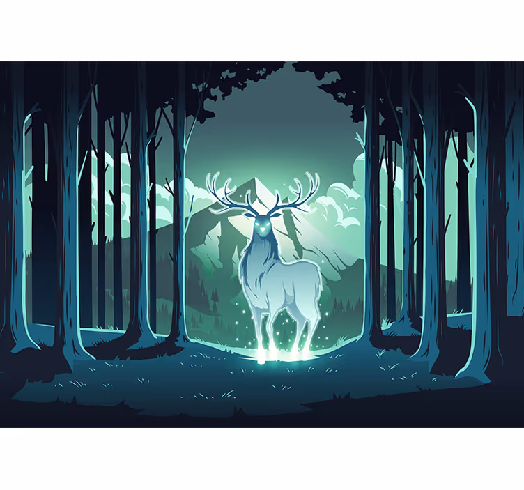 Rulou geam pentru copii cerb magic în pădure - TenStickers